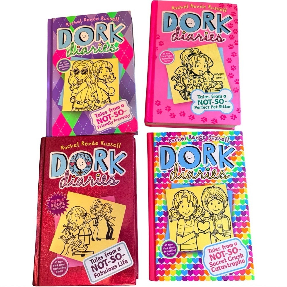 (4) Dork Diaries Hardcover Book Lot — #1, 10, 11, 12